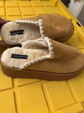 French Connection Chunky Women's Slippers Slip On Platform Brown Size 9/10